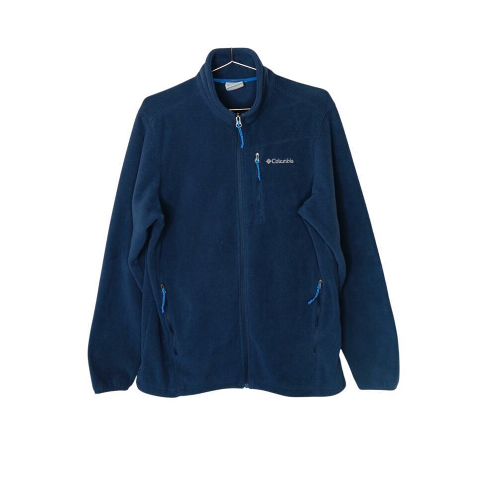 Columbia Men's Full Zip Navy Blue Fleece Jacket Size M Outdoor Hiking Layer - Picture 2 of 14
